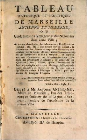 Tableau historique et politique de Marseille ancienne et moderne