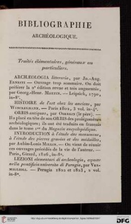 Bibliographie archéologique