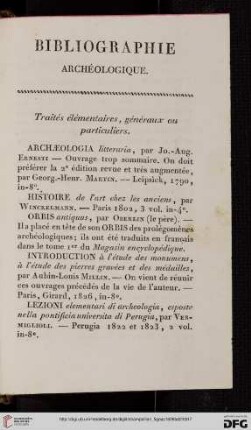 Bibliographie archéologique