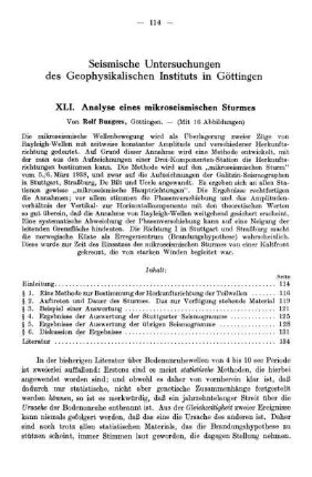 Seismische Untersuchungen des Geophysikalischen Instituts in Göttingen