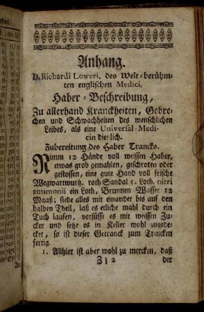 D. Richardi Loweri, des Welt-berühmten englischen Medici, Haber-Beschreibung,[...]