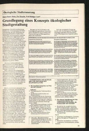Ökologische Stadterneuerung