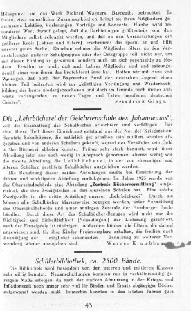 Die "Lehrbücherei der Gelehrtenschule des Johanneums"