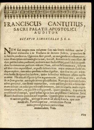 Franciscus Cantutius, Sacri Palatii Apostolici Auditor