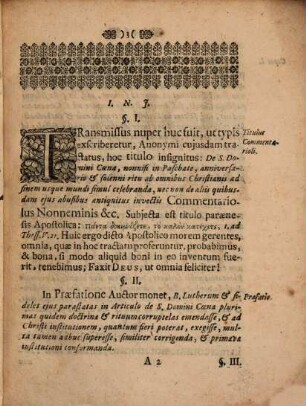 Dokimasia hypothesium Nonneminis de sacra Domini coena, eiusque variis, ut quidem ipsi vocantur, abusibus