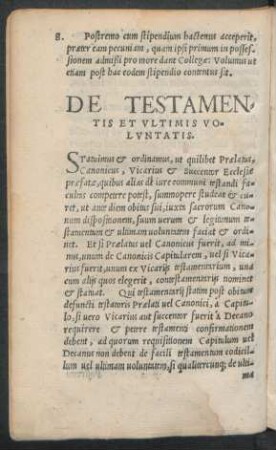 De Testamentis Et Ultimis Voluntatis.