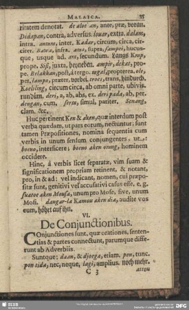 VI. De Coniunctionibus