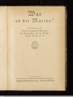 War es die Marine?
