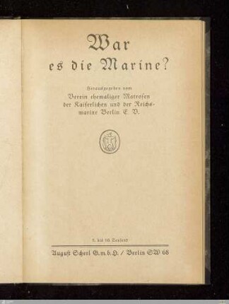 War es die Marine?