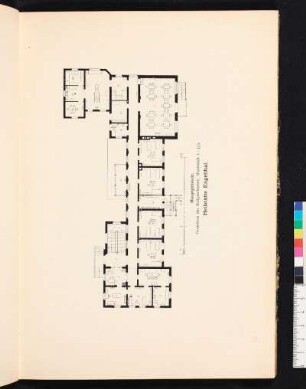 Hauptgebäude. Grundriss des Erdgeschosses. Maassstab 1: 333.