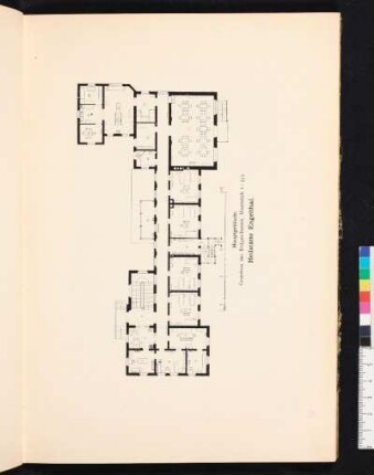 Hauptgebäude. Grundriss des Erdgeschosses. Maassstab 1: 333.