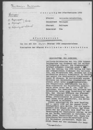 Weilheim-Waldstetten: Pfarrbericht 1936