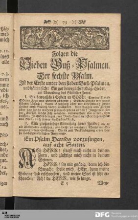 Folgen die Sieben Buß-Psalmen.