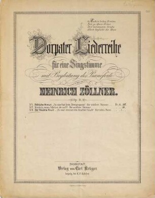 Dorpater Liederreihe : für eine Singstimme mit Begleitung des Pianoforte ; Op. 11, 3. Der feuchte Knab' : "Es war einmal ein feuchter Knab" ; für tiefen Bass