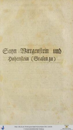 Sayn-Wittgenstein und Hohenstein (Grafen zu)