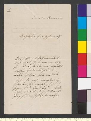 Brief von Pappenheim, Jenny von an Goethe, Johann Wolfgang von