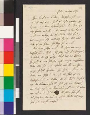 Brief von Voss, Johann Heinrich an Goethe, Johann Wolfgang von