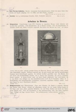 Arbeiten in Bronze (Nr. 286-306)