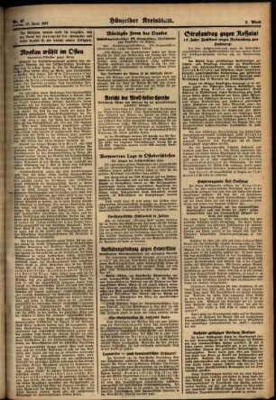 Zweite Ausgabe vom Freitag, den 23. April 1937.