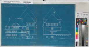 Rüthen (Rüthen) Lehrerseminar Straßen- und Nordansicht 1912 1 : 100 39 x 69 Blaupause Staatshochbauamt Soest