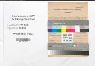 Entnazifizierung Peter Weistroffer , geb. 17.03.1892 (Polizeibeamter)