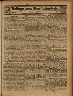 Zweite Ausgabe vom Sonntag, den 27. Mai 1917.