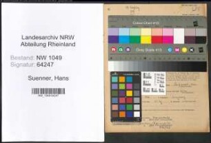 Entnazifizierung Hans Suenner , geb. 13.03.1907 (Kaufmann)