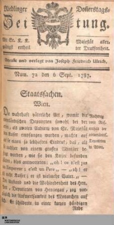 Riedlinger Montags-Zeitung