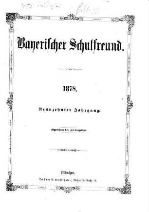 Bayerischer Schulfreund. 19, 19. 1878