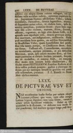 LXXX. De picturae usu et origine