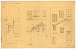 Villa Dr. Richard Schöne, Berlin-Grunewald: Schnitte durch die Haupttreppe 1:25
