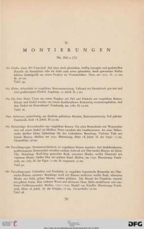 G. Montierungen (Nr. 262-272)