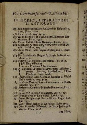 Historici, Literatores & Antiquarii