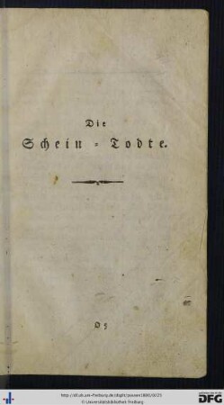 Die Schein-Todte.