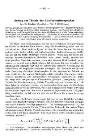 Beitrag zur Theorie des Blattfederseimographen