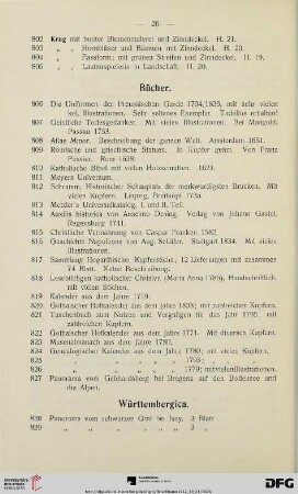 Württembergica (Nr. 828-886)