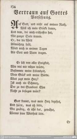 Vertraun auf Gottes Vorsehung