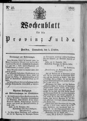 Nr. 40, Ausgabe vom 5. Oktober 1861