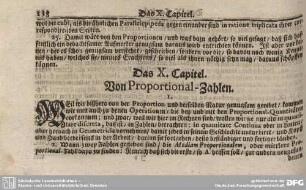 Das X. Capittel. Von Proportional-Zahlen.