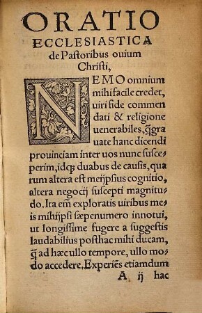 Oratio Ecclesiastica de Pastoribus ouium Christi