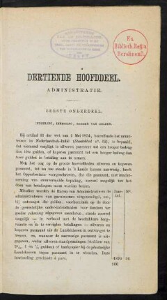 Dertiende hoofddeel. Administratie