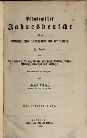 Pädagogischer Jahresbericht : von .... 18, 18. 1865 (1866)
