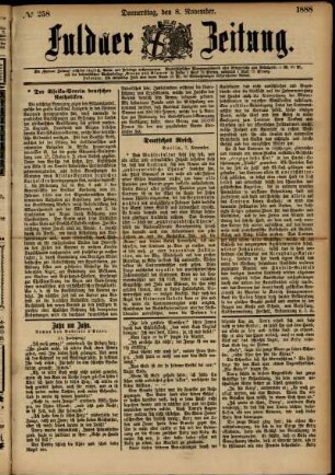 Ausgabe vom Donnerstag, den 08. November 1888.