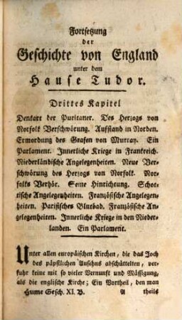 David Hume, Esq. Geschichte von Großbritannien : Aus dem Englischen übersetzt. 11, Von Elisabeth