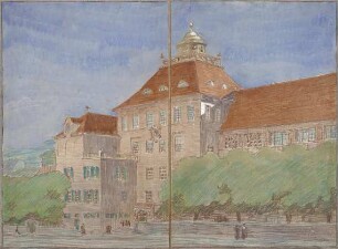 Fischer, Theodor; Stuttgart, Heusteigstr.; Sammelschulhaus - Perspektive