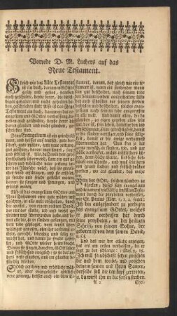 Vorrede D. M. Luthers auf das Neue Testament