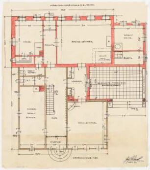 Gutshof Nickelgut, Blindham Umbau des Wohnhauses: Grundriss Erdgeschoss 1:50