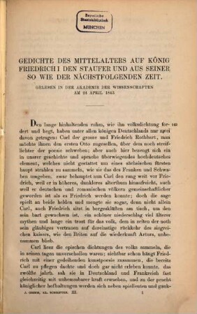 Kleinere Schriften, 3. Abhandlungen zur Litteratur und Grammatik