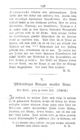 Pflichtwidriges Betragen mancher Aerzte. Ein Wort, ganz zu seiner Zeit. (Schluß.)