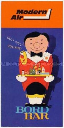Preisliste des Duty-Free-Shop der Fluggesellschaft "Modern Air"
